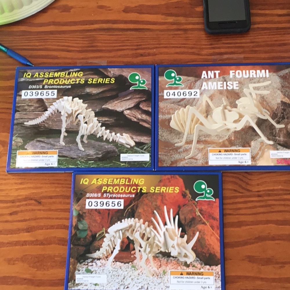 Lot of 3 wooden craft kits NIB